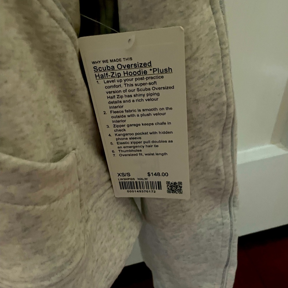 NWT LULULEMON SCUBA OVERSIZED HALF-ZIP HOODIE *PLUSH GRAY - Picture 2 of 3
